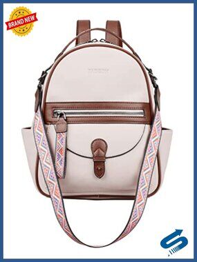 Mini Backpack Purse, Faux Leather Shoulder Backpack Handbag with Multiple